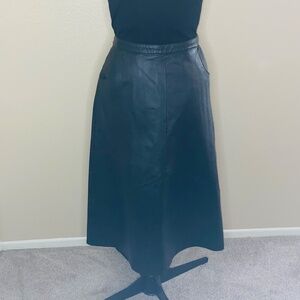 David Benjamin 100% Genuine Leather Black A-line with Pockets Skirt 10